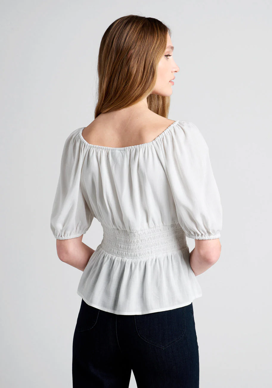 Seaside Picnic Peplum Top - Olabens
