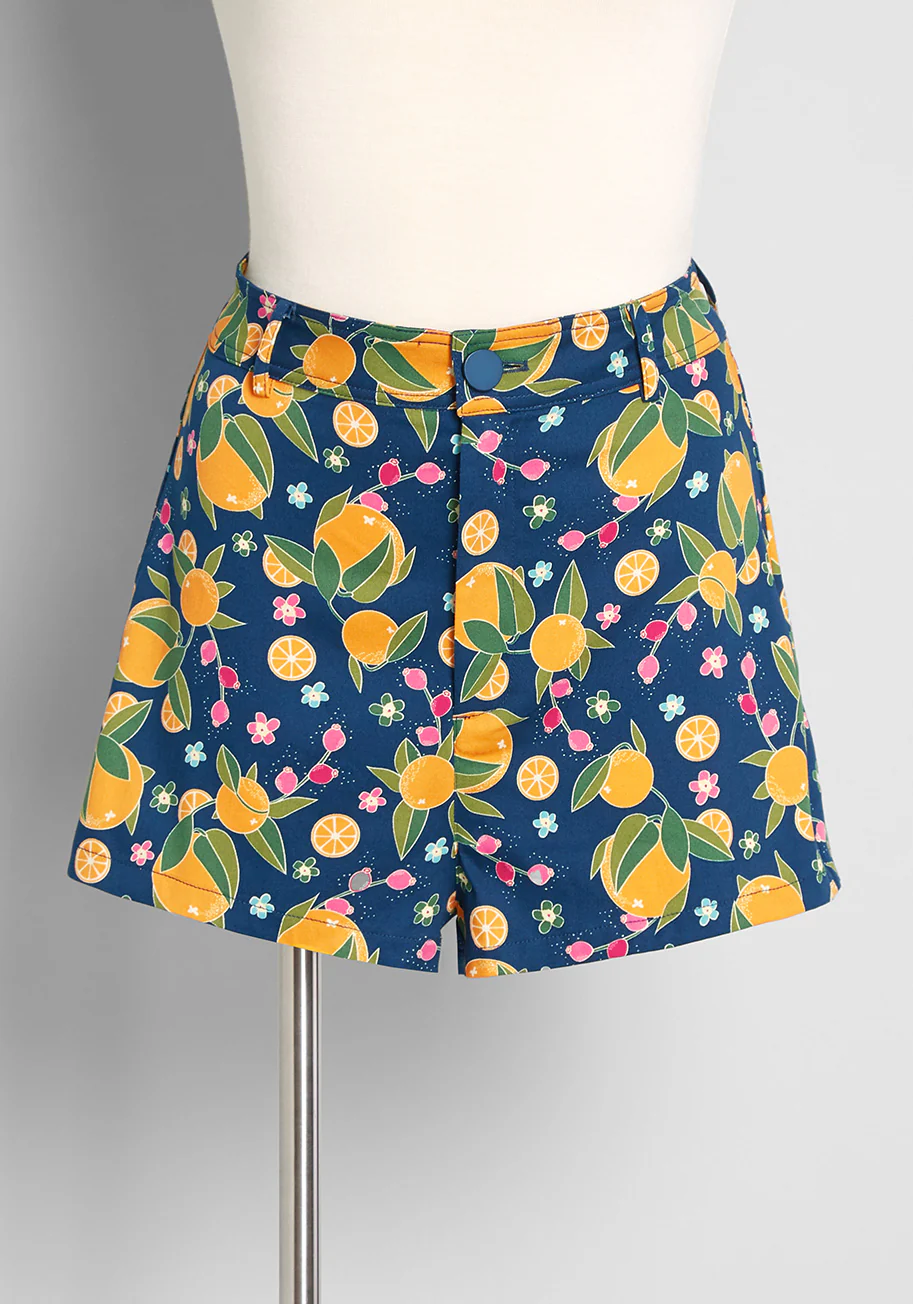 Orange Bloom Boom Shorts - Olabens