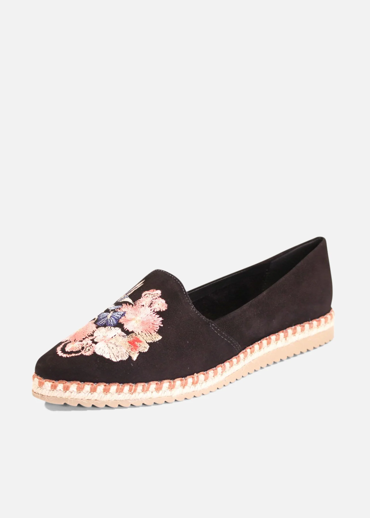 Sutton Suede Embroidered Espadrille - Olabens