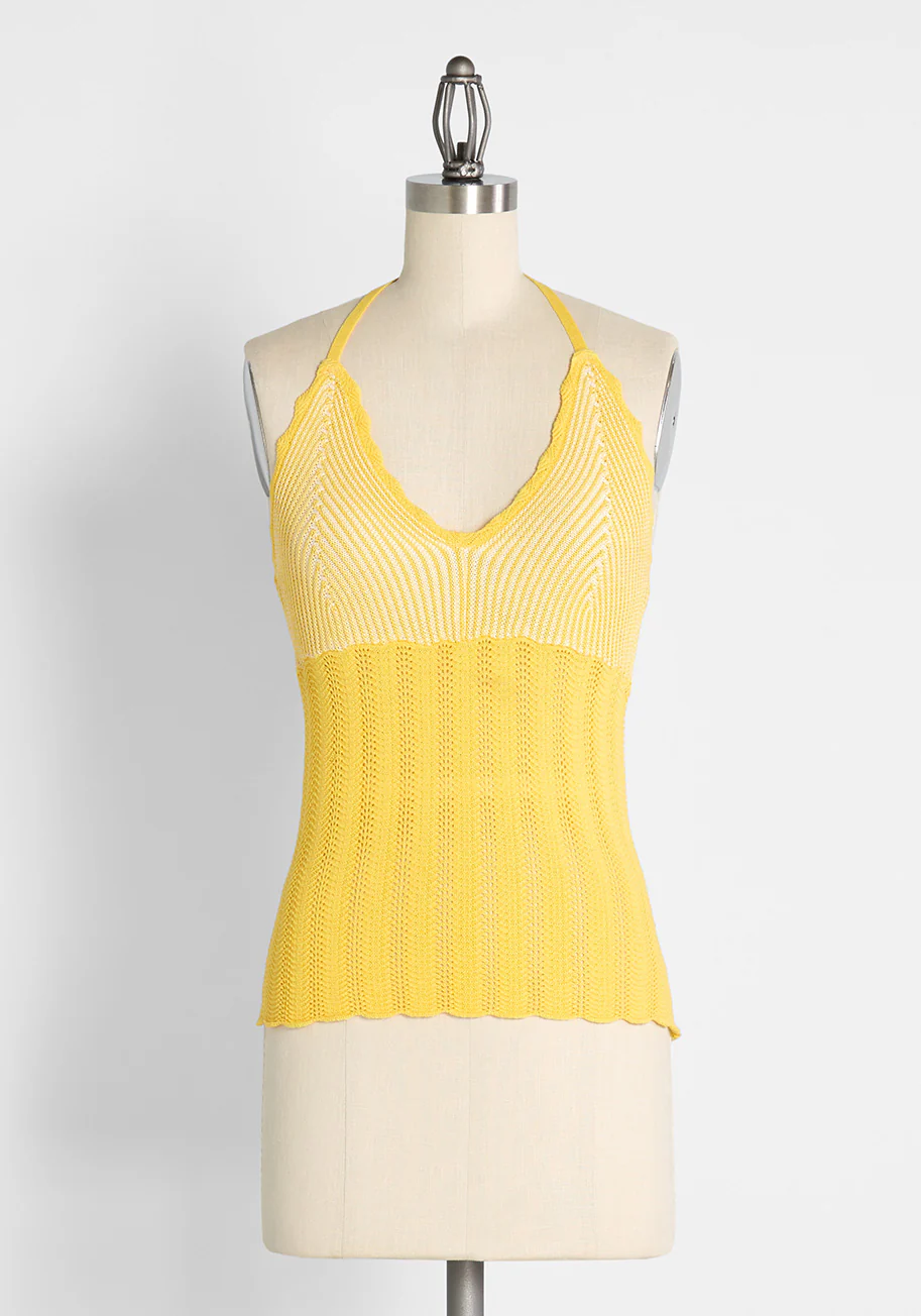 Sun Rays For Days Crochet Halter Top Butter - Olabens