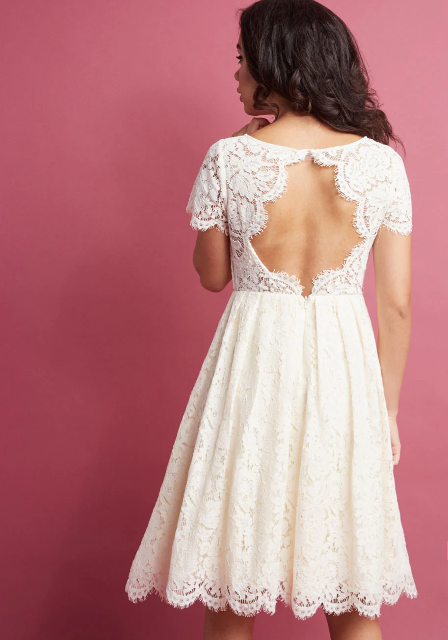 Jenny Yoo Wear and Wow Fit and Flare Dress in Ivory - Olabens