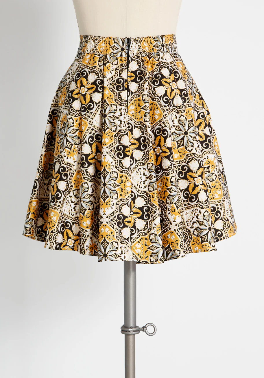 Tile Be There Mini Skirt - Olabens