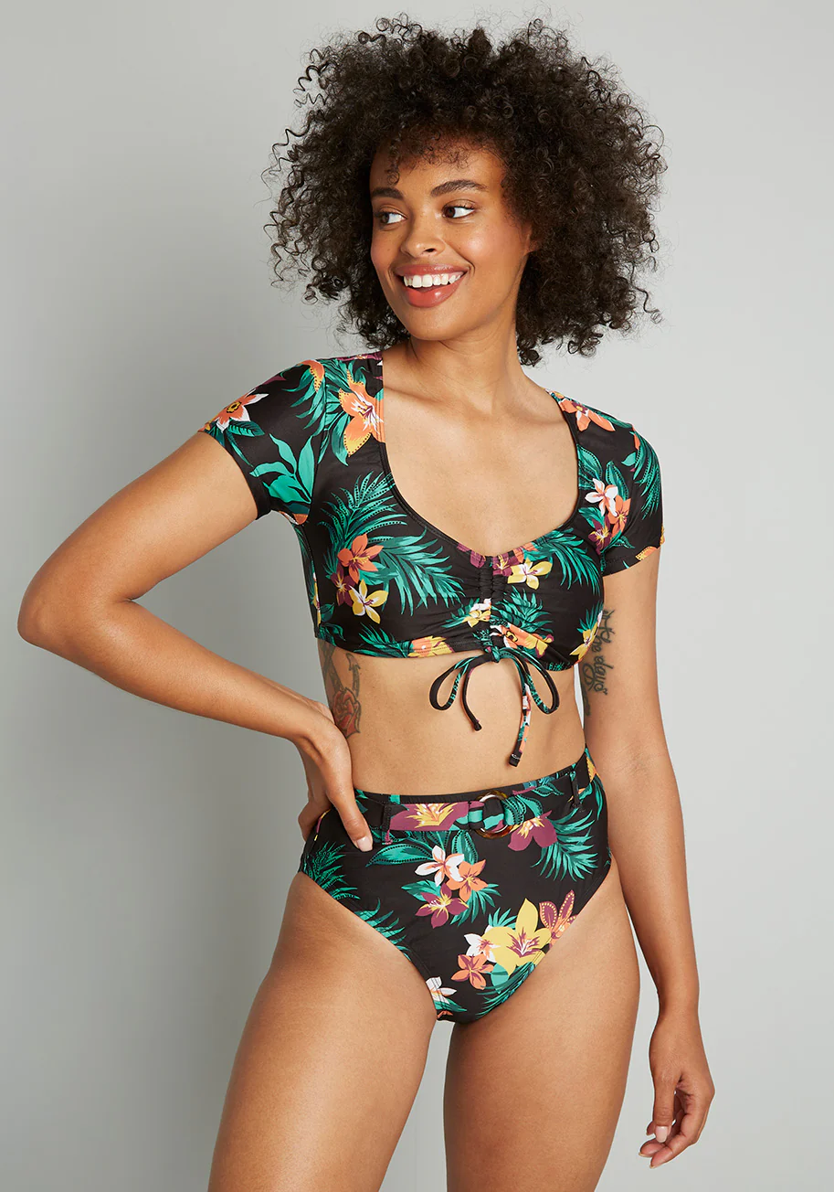 Boardwalk Bliss High-Waisted Bikini Bottom - Olabens