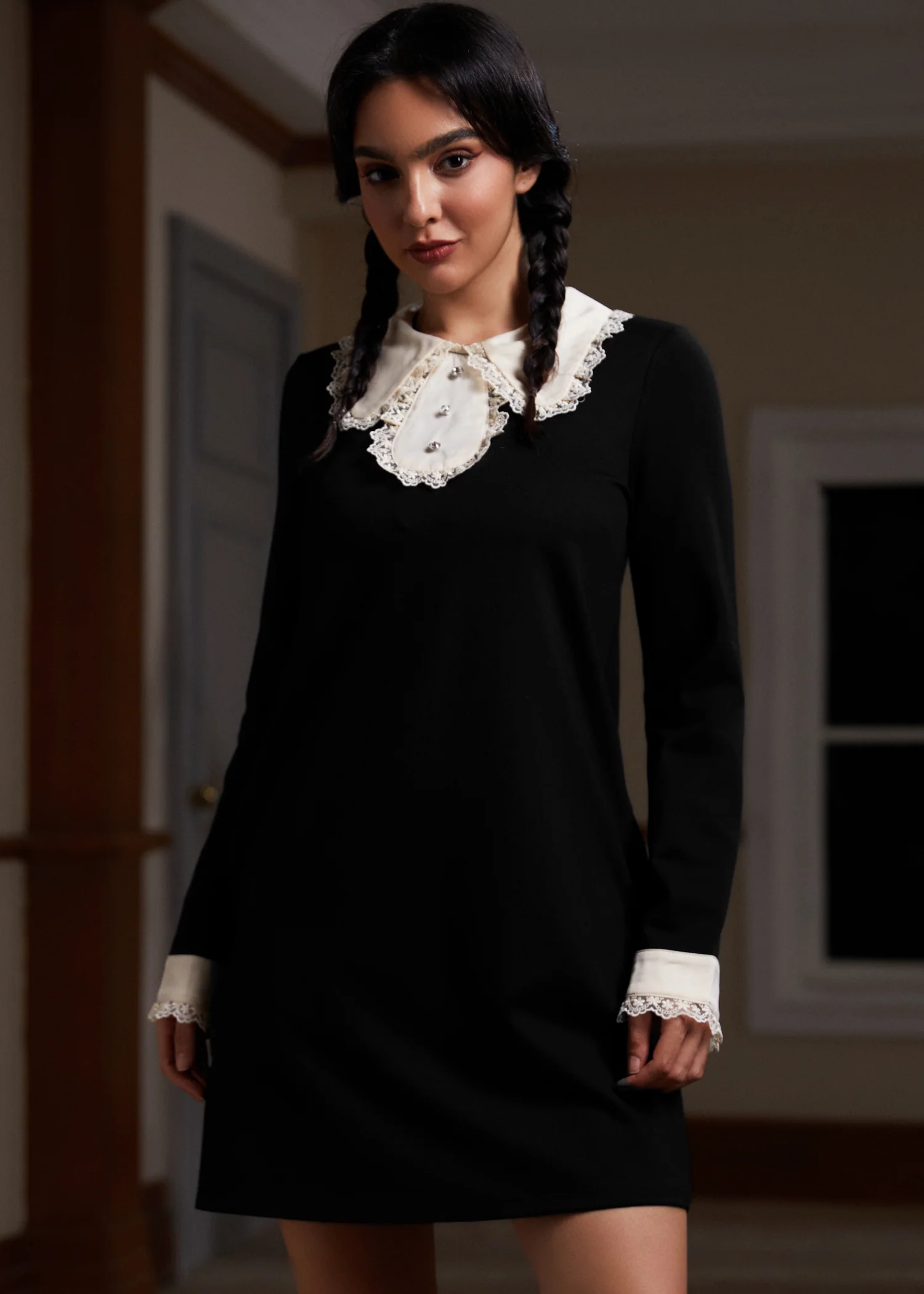 Laced Leaf Shift Dress - Olabens