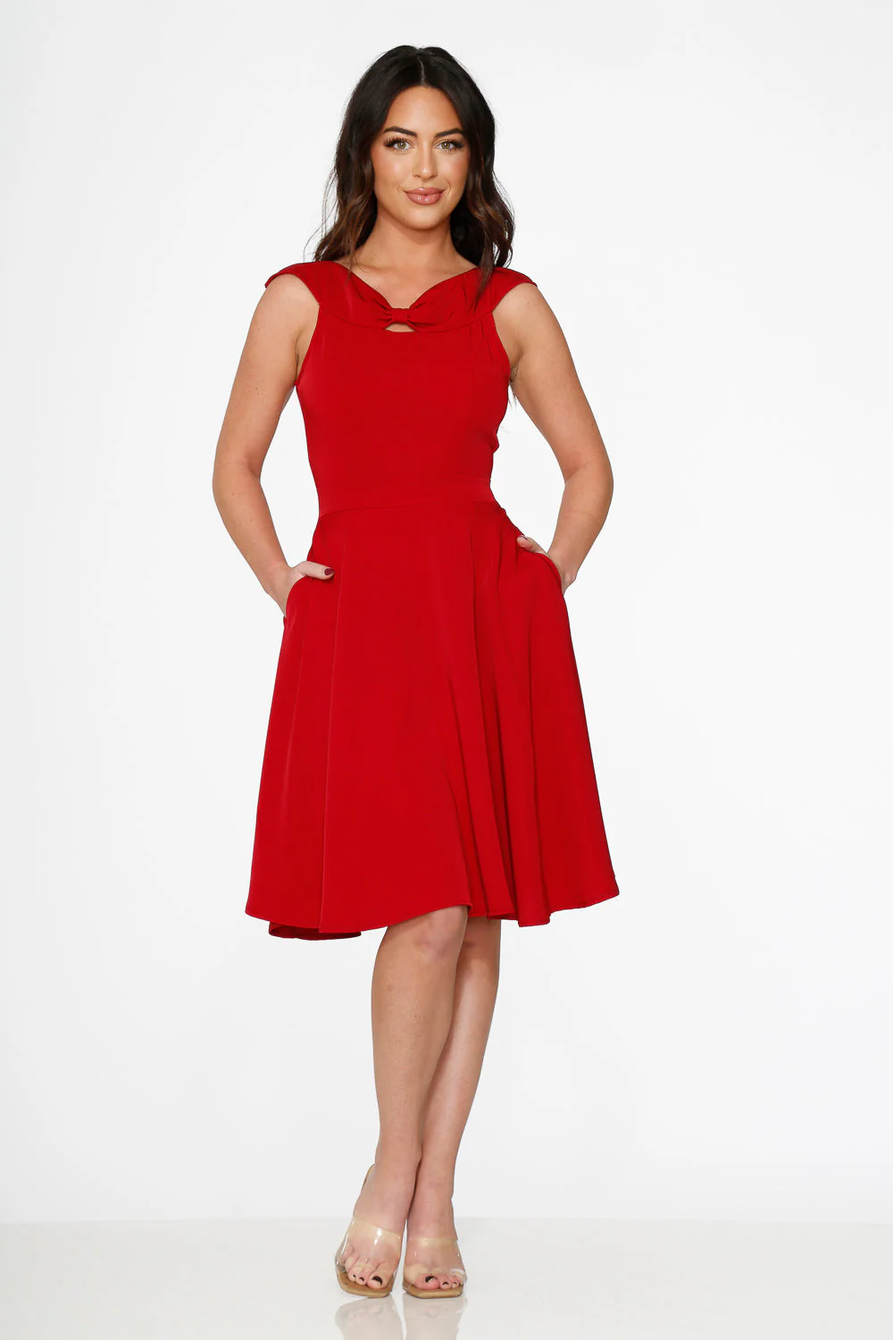 Red Occasional Swing Dress - Olabens