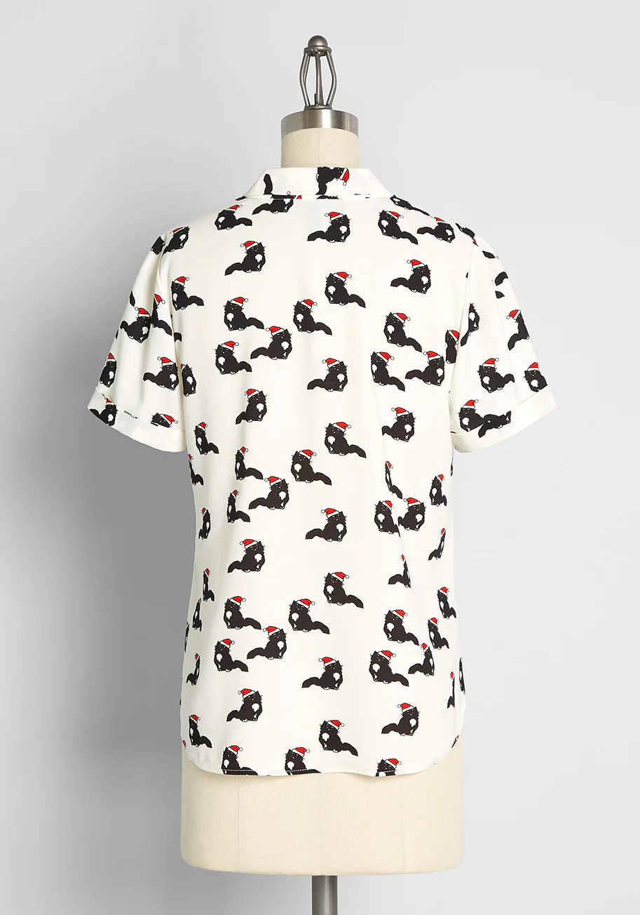 Polished and Playful Tie-Neck Blouse - Olabens