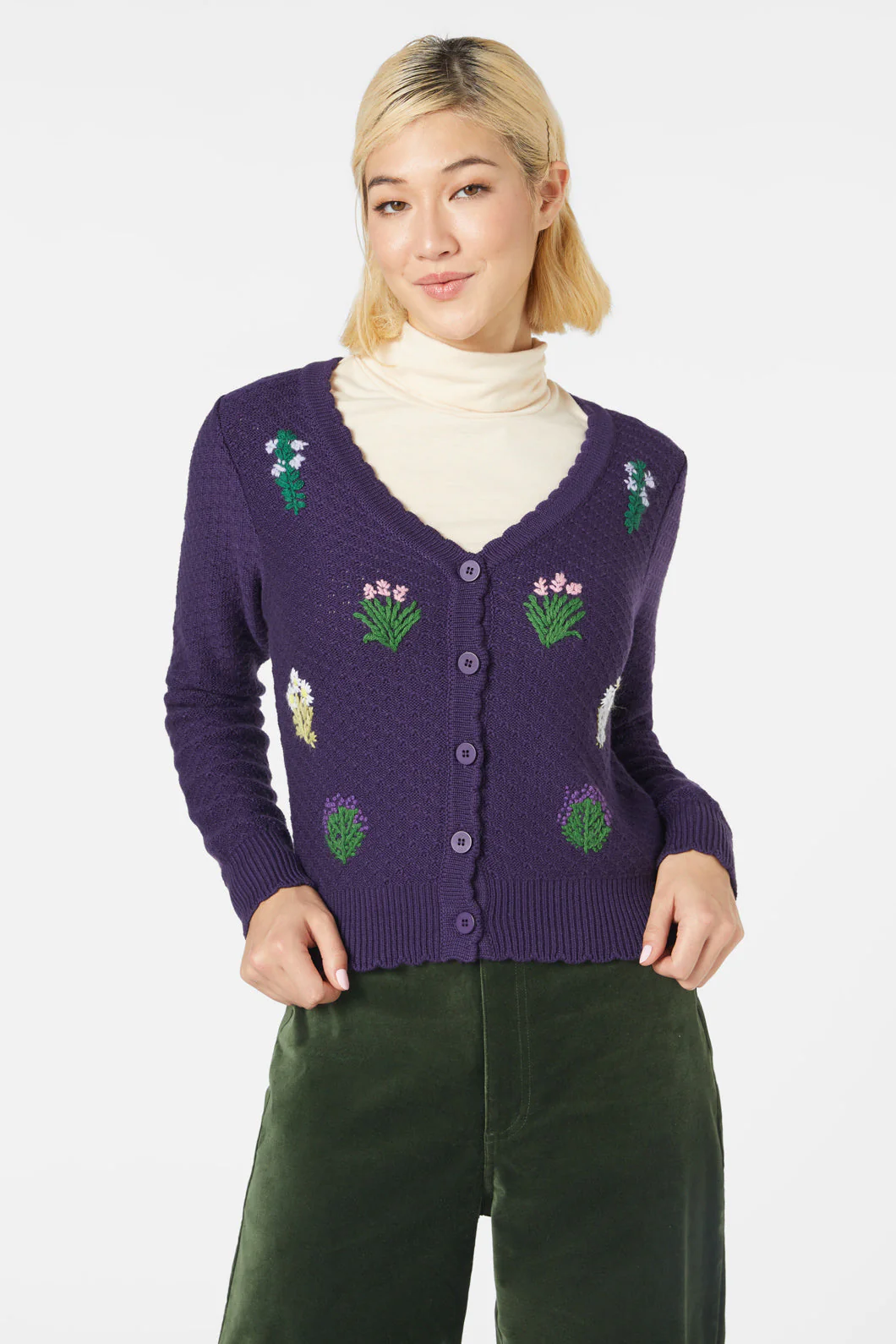 Herb Embroidered Cardi - Olabens