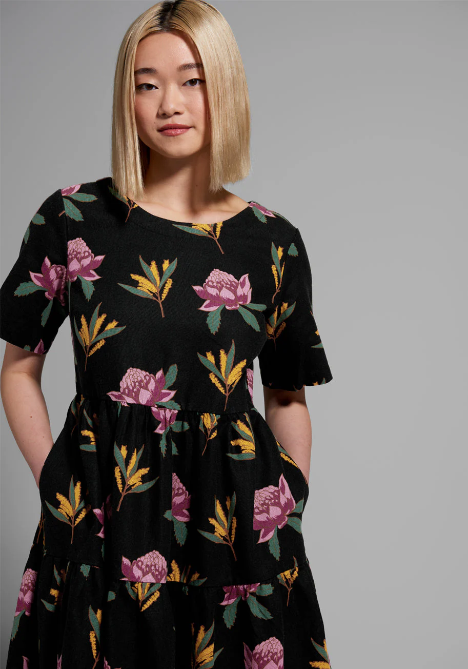 Bouquets Gone Wild Babydoll Dress - Olabens