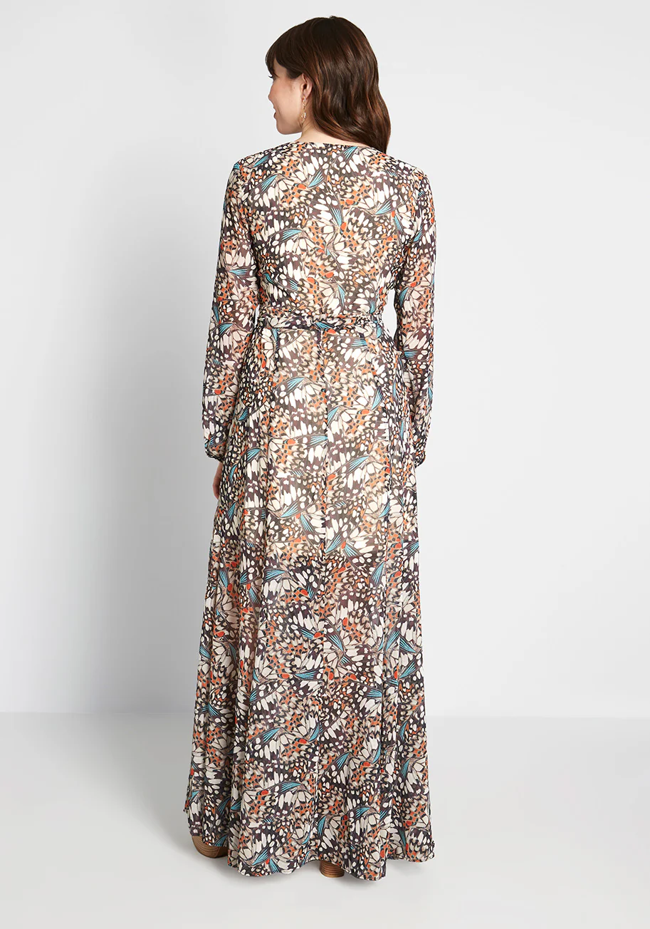 Flutter Perfection Maxi Wrap Dress - Olabens