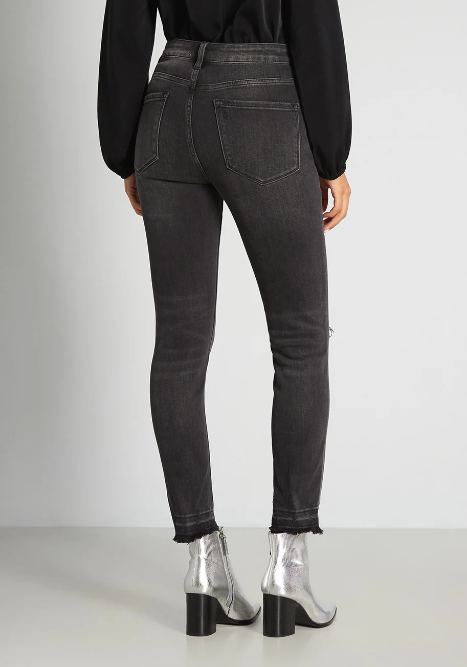 Distressed in Stardust High-Rise Skinny Jeans - Olabens