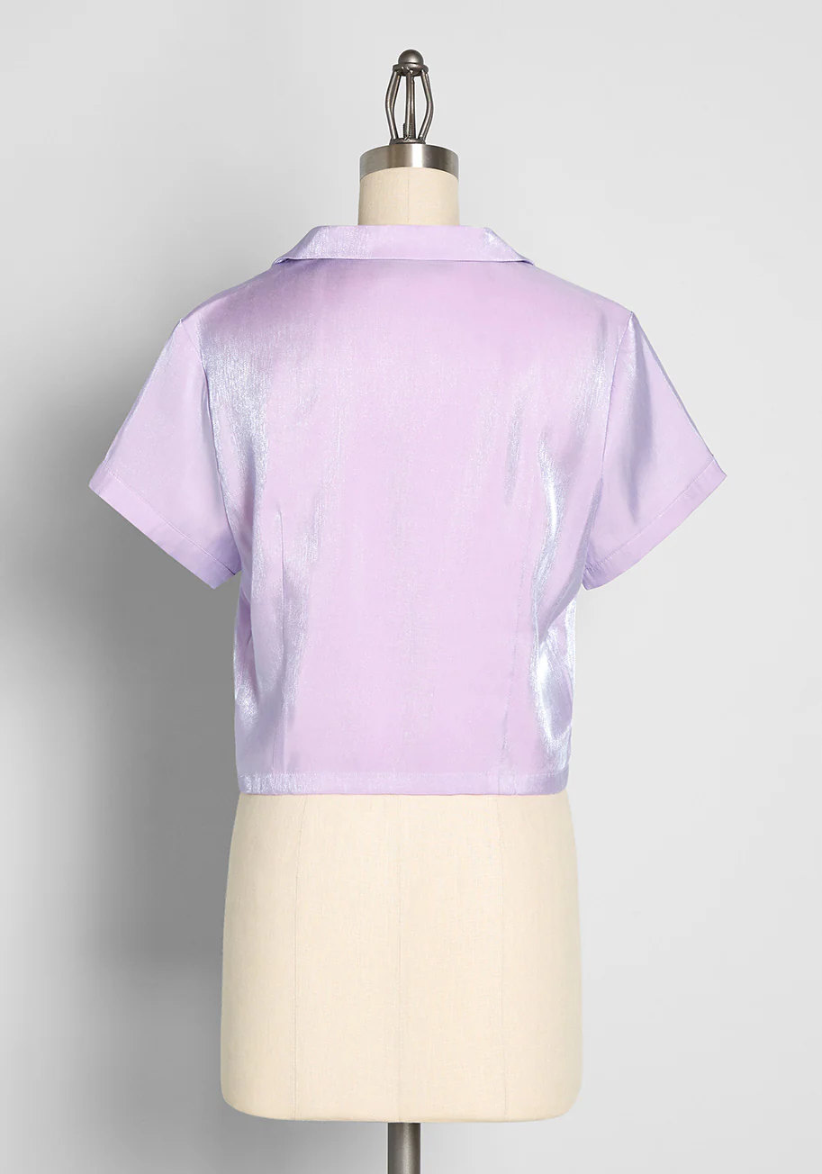 Holographic Happenings Button-Up Top - Olabens