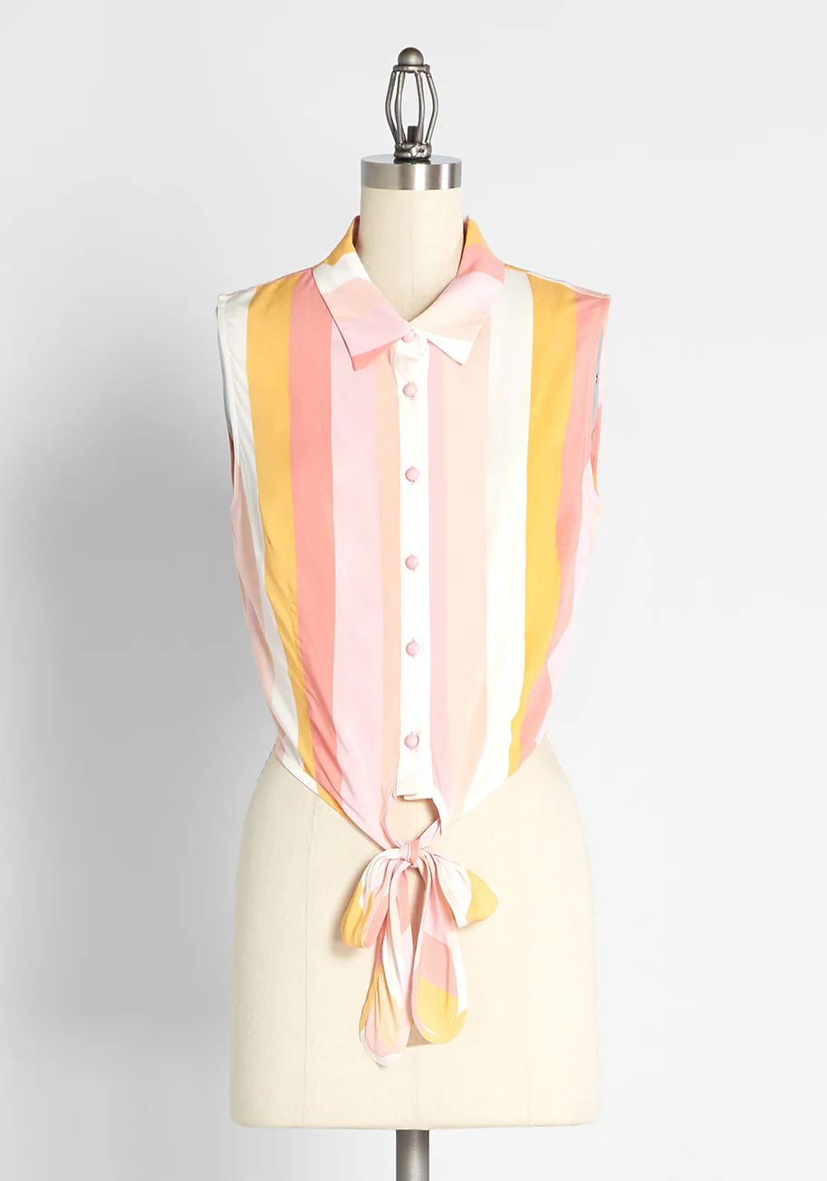 Isnyt x Collectif Strawberry Sugar Tie Waist Top - Olabens