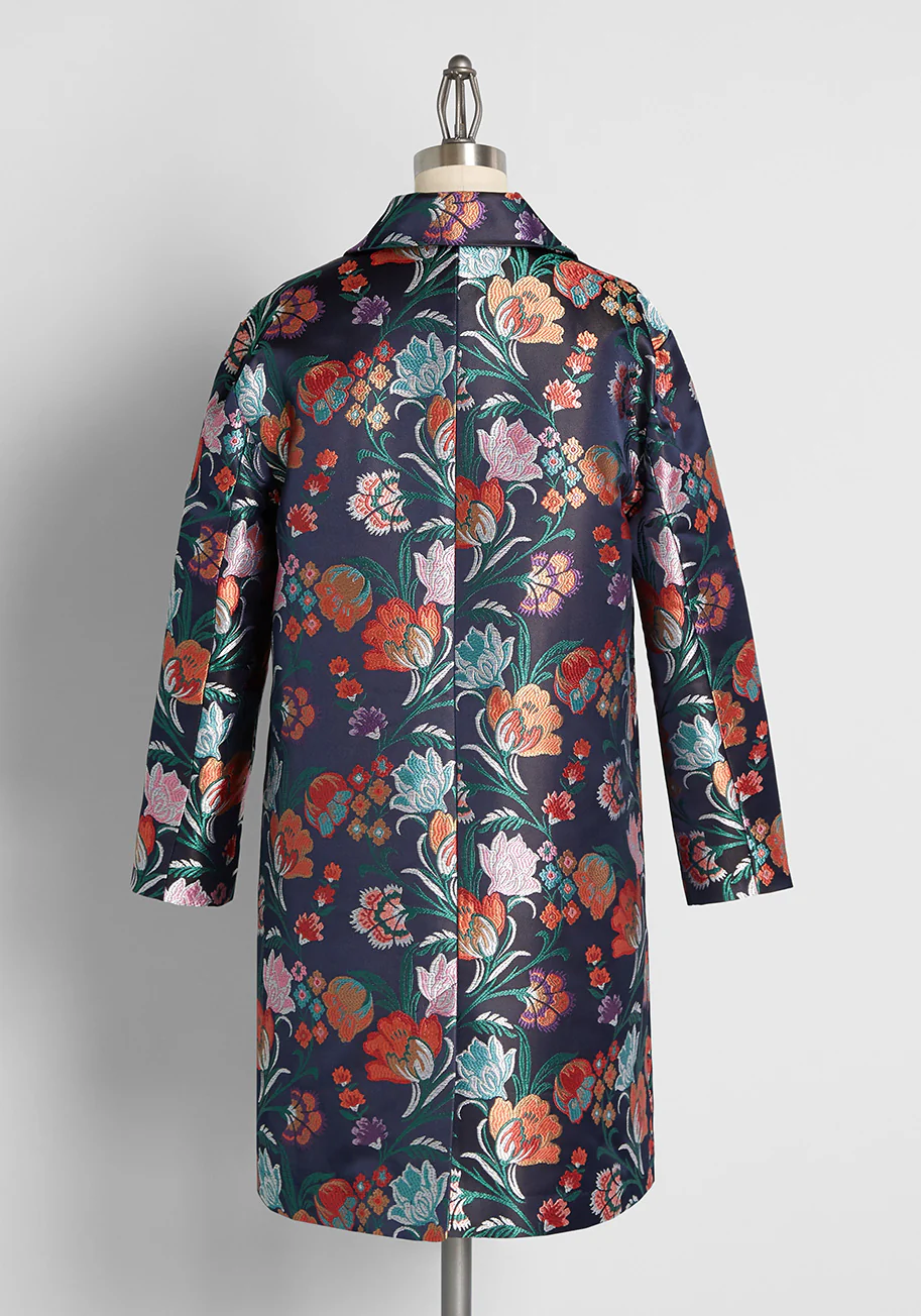 Just Like We Always Talked About Brocade Car Coat - Olabens