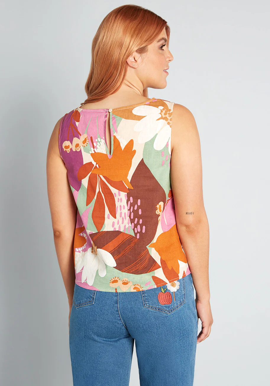 Flower Fun in the Sun Sleeveless Top - Olabens