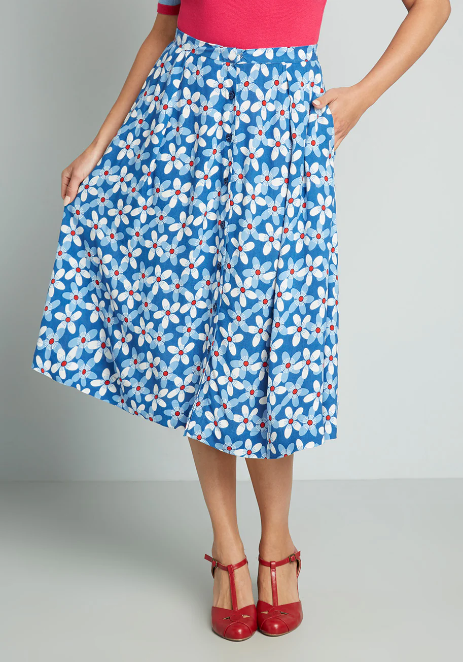 Free To Flourish Midi Skirt - Olabens