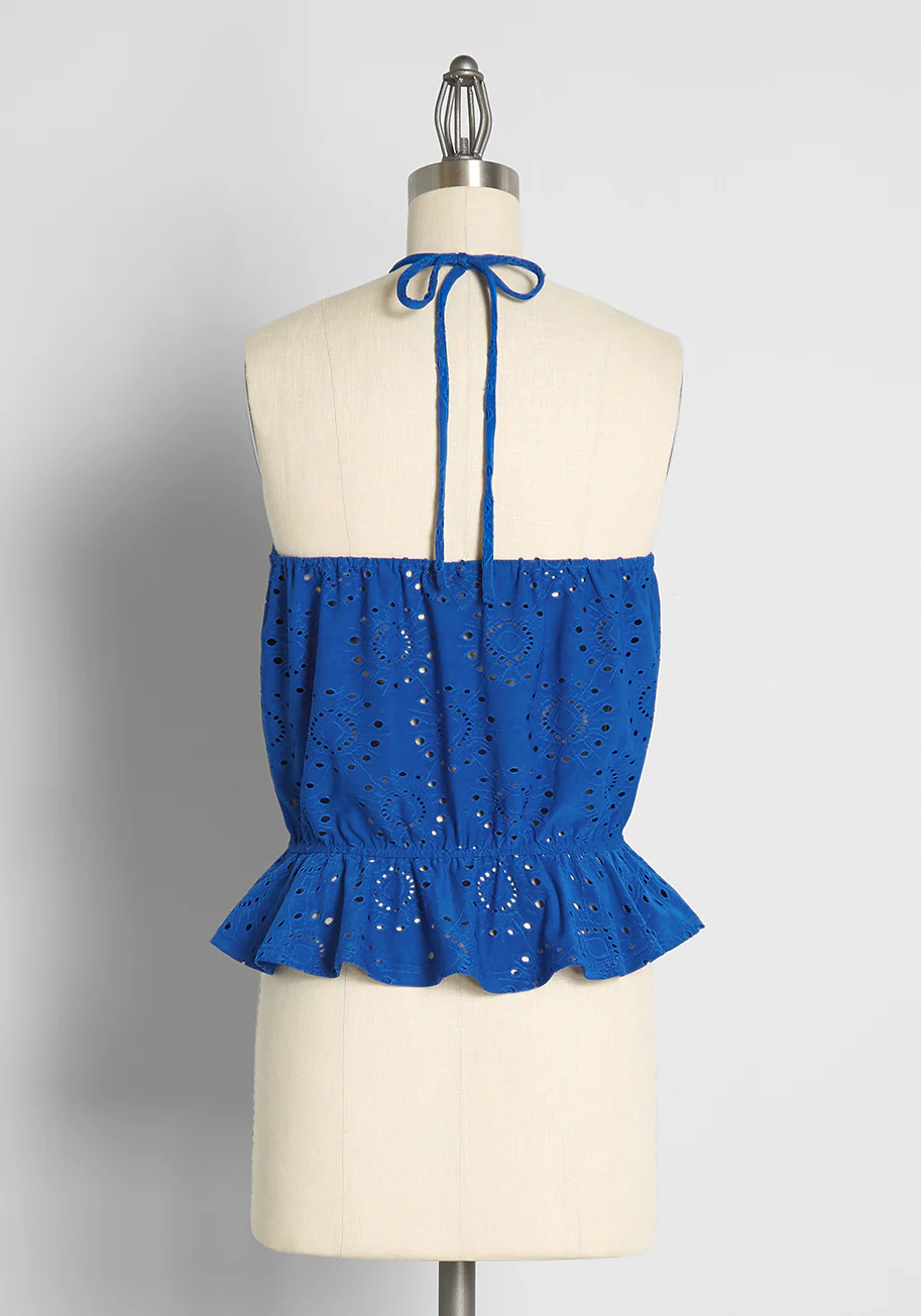 Sought After in Sapphire Halter Top - Olabens