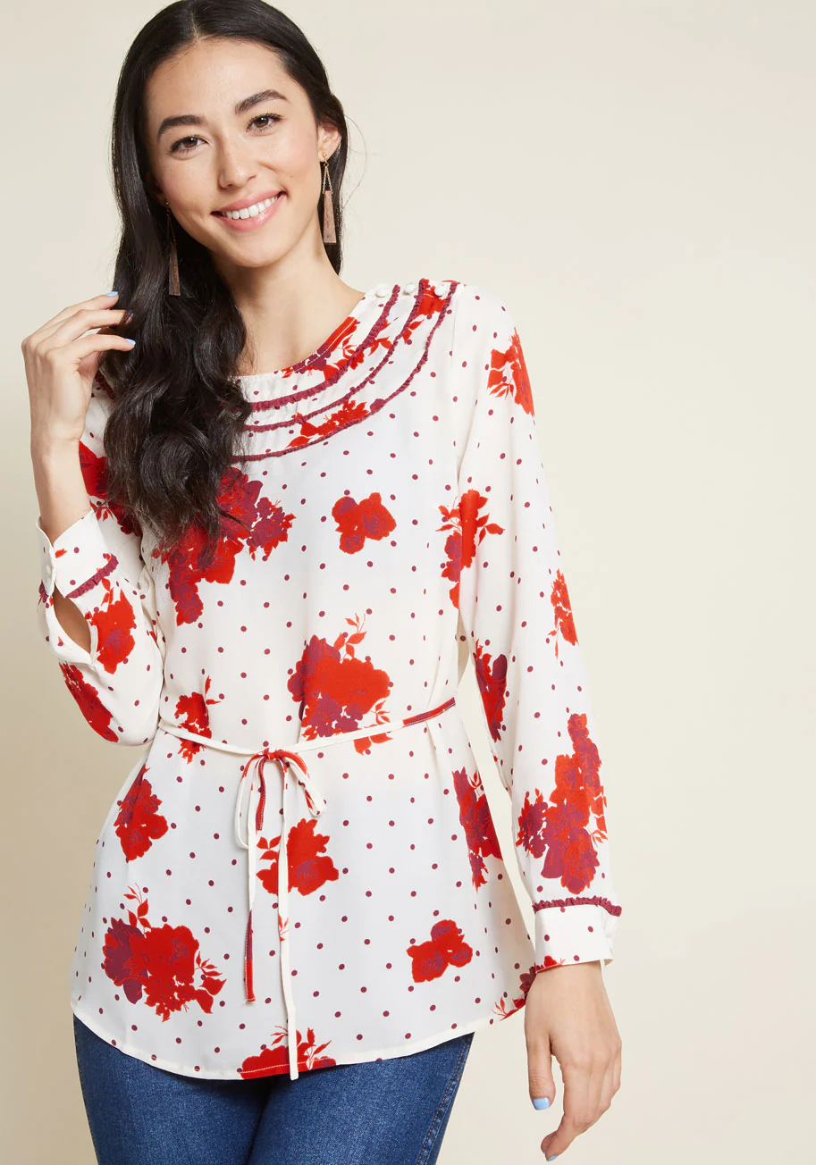 Retro Refresh Long Sleeve Top in Print Mix - Olabens