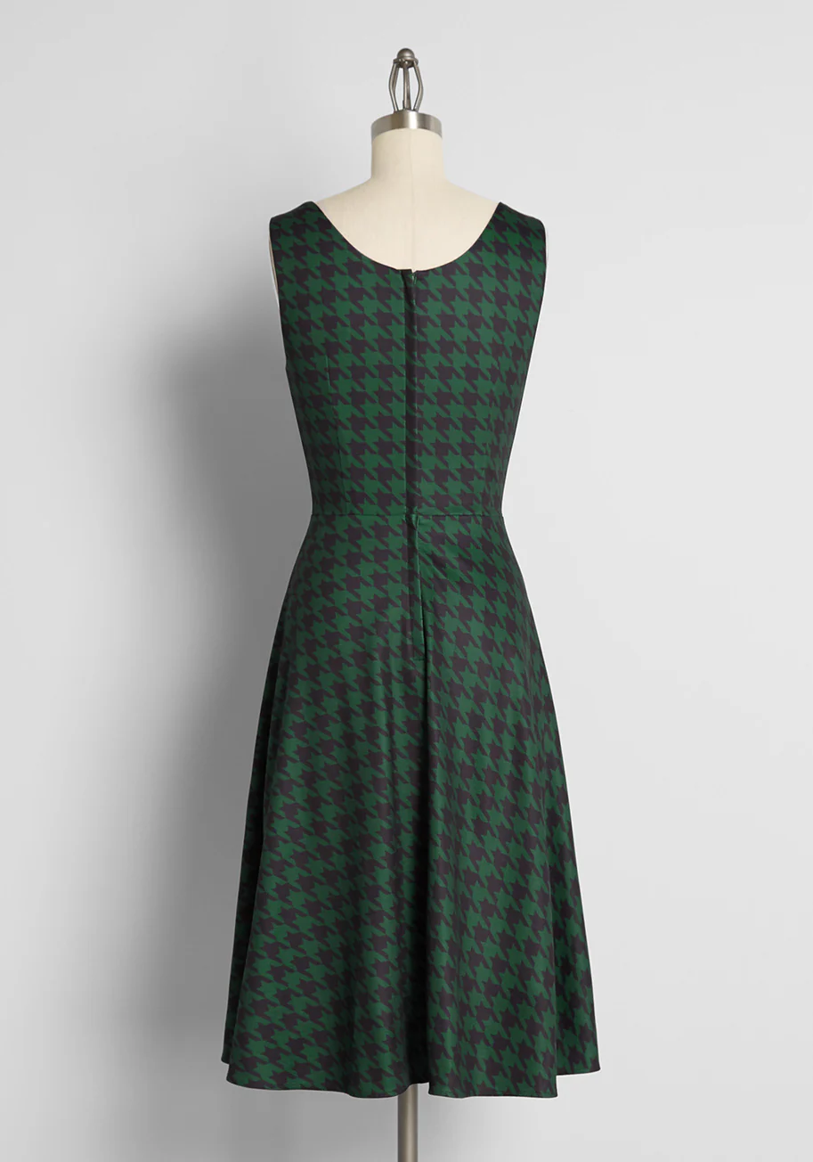 Winter Evergreen Rush Swing Dress - Olabens