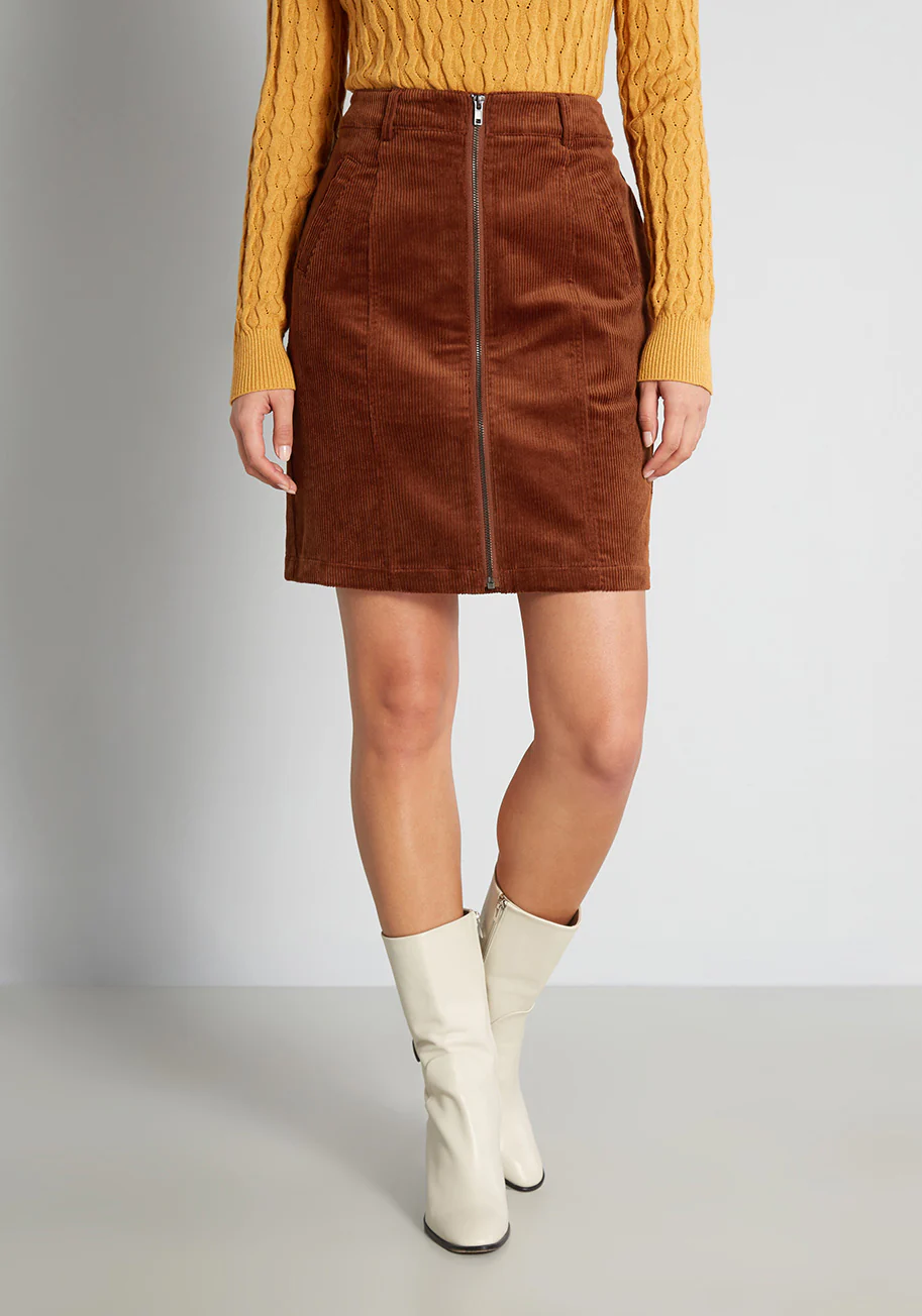 Curious in Corduroy Mini Skirt - Olabens
