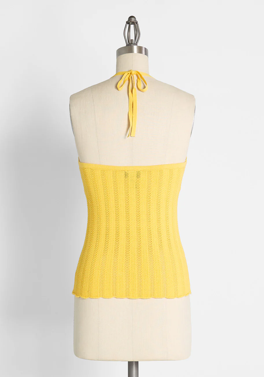 Sun Rays For Days Crochet Halter Top Butter - Olabens