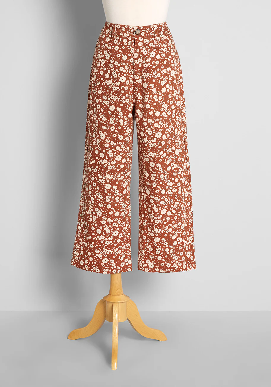 Ditsy Days in Daisies Wide-Leg Jeans - Olabens