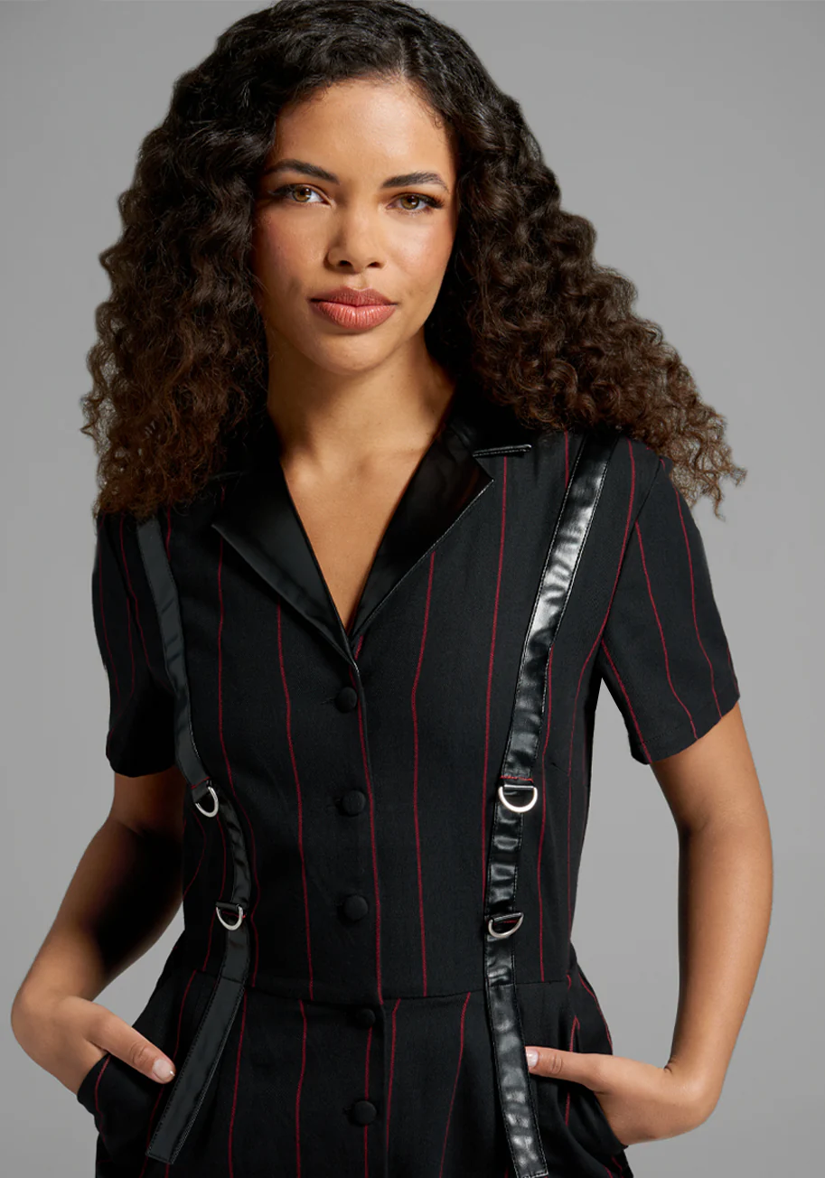 Harness The Power Pinstripe Jumpsuit - Olabens