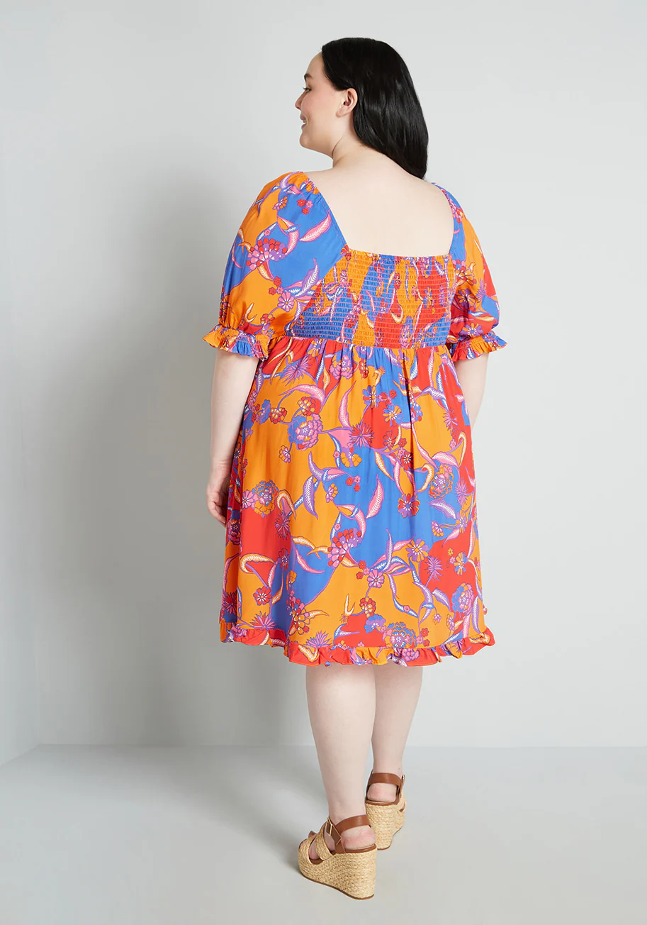 Taking a Tropical Twirl Babydoll Dress - Olabens