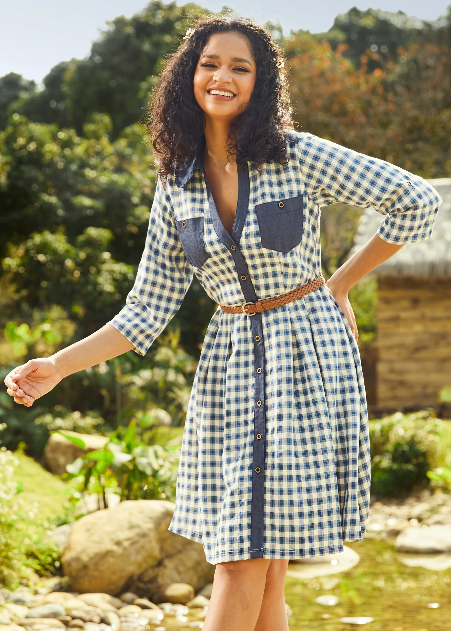 Prairie Gaze Western Shirtdress - Olabens