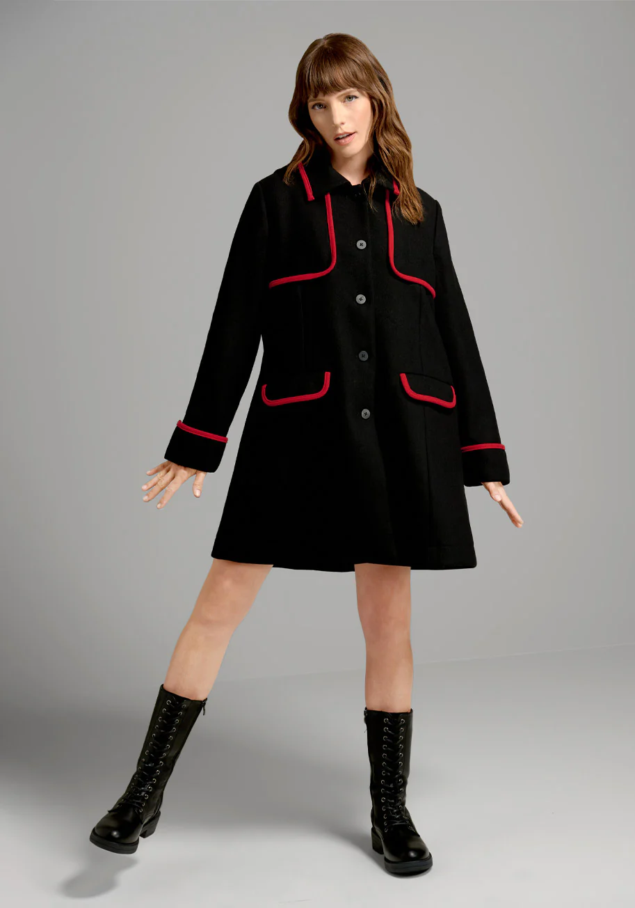 Black Licorice Wool Coat - Olabens