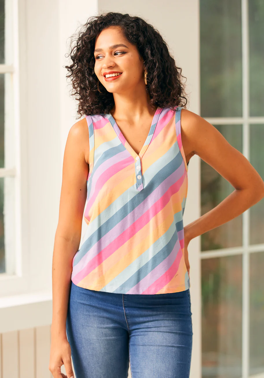 Festival Rhythm Sleeveless Top - Olabens