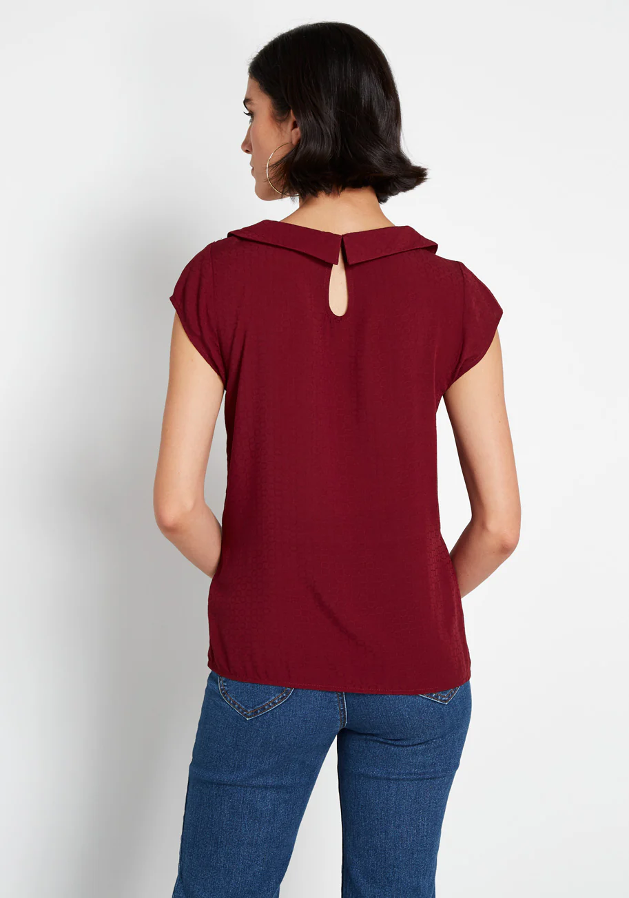 Adorable Around the Edges Collared Top - Olabens