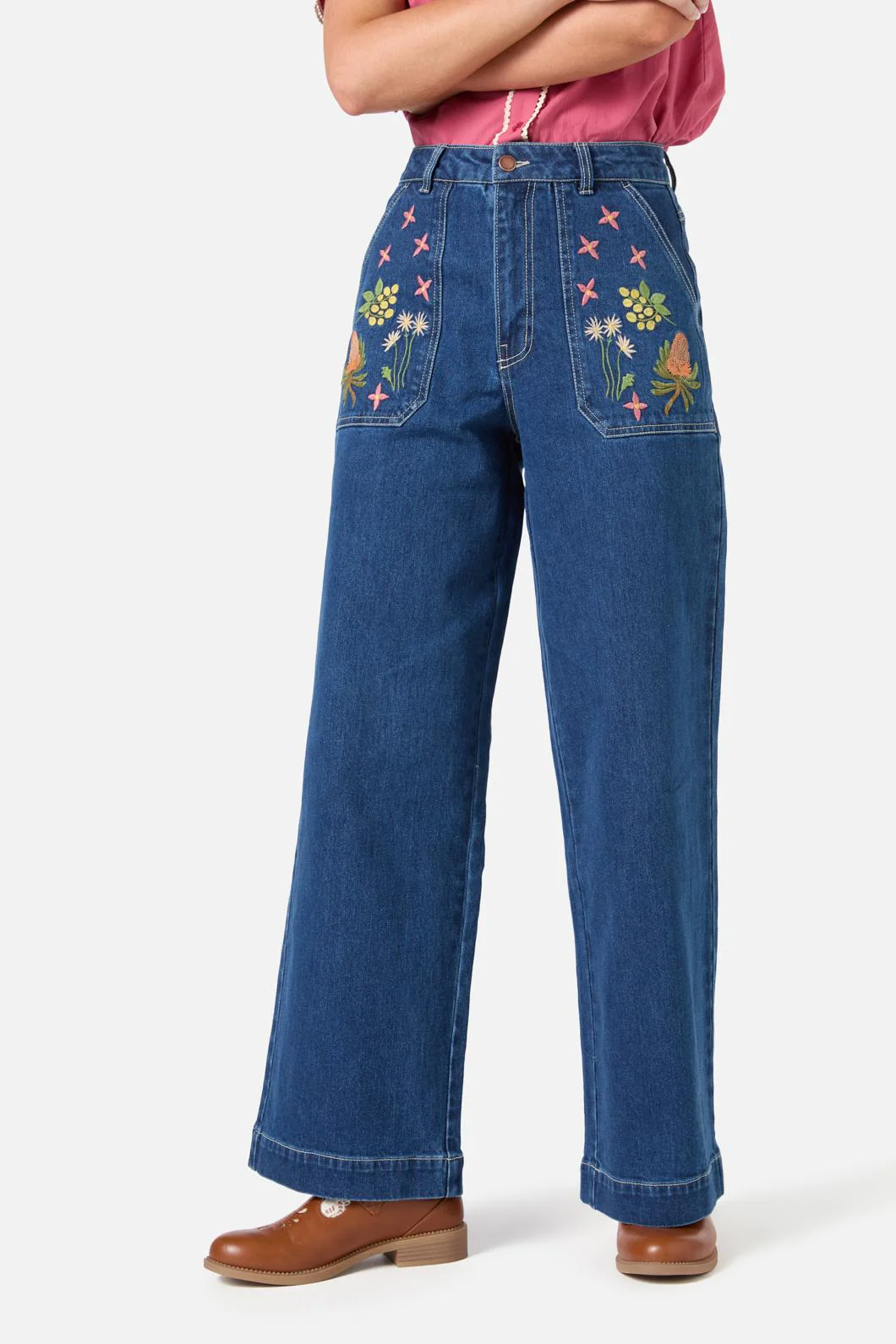 Native Embroidered Denim Jean - Olabens