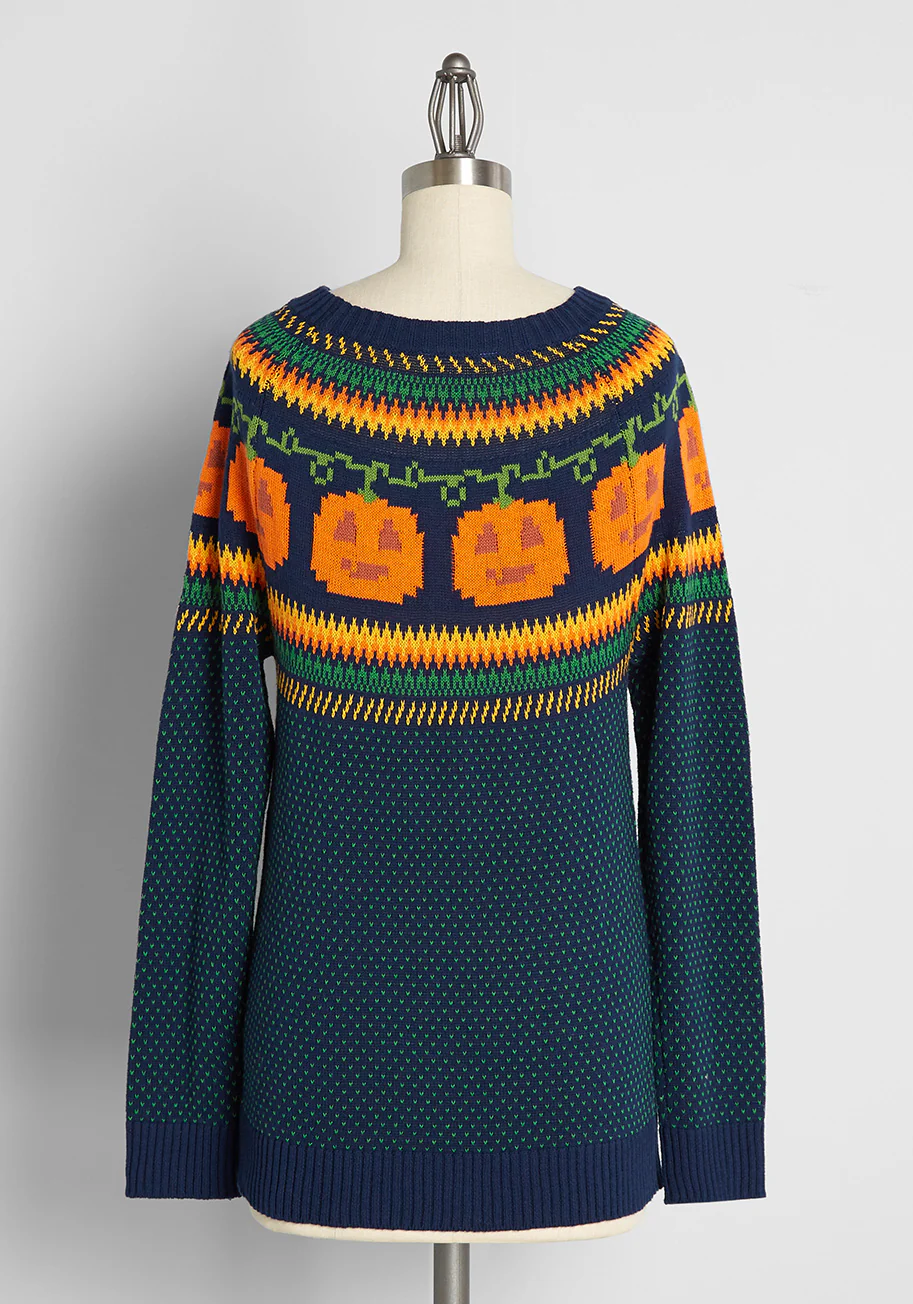 Give 'Em Pumpkin To Talk About Fair Isle Sweater - Olabens