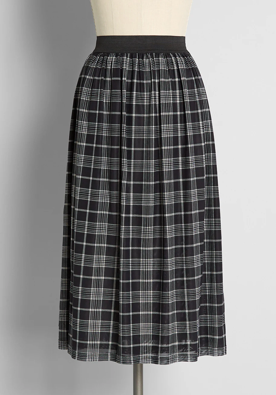 More Than a Tad Plaid Midi Skirt - Olabens
