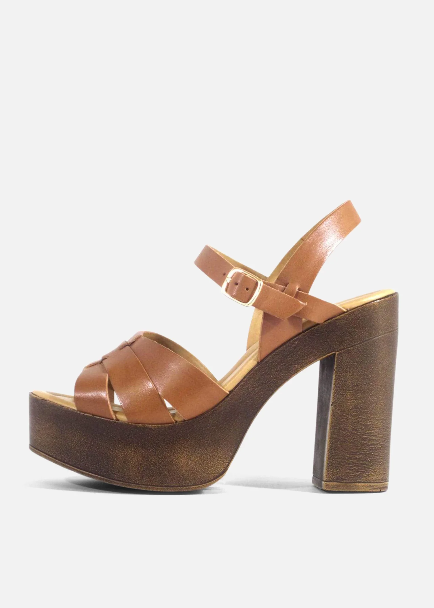 Hollie Wooden Platform Heels - Olabens