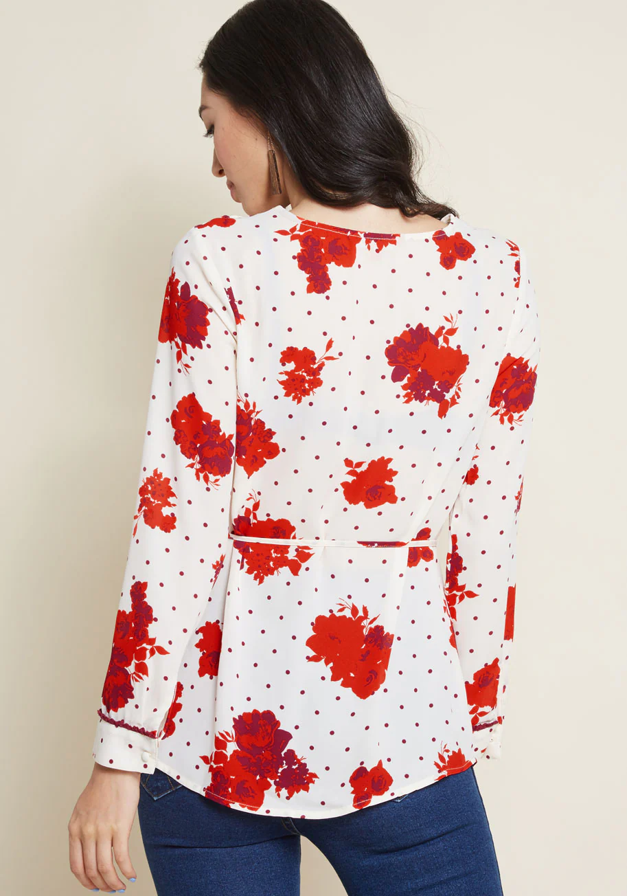 Retro Refresh Long Sleeve Top in Print Mix - Olabens