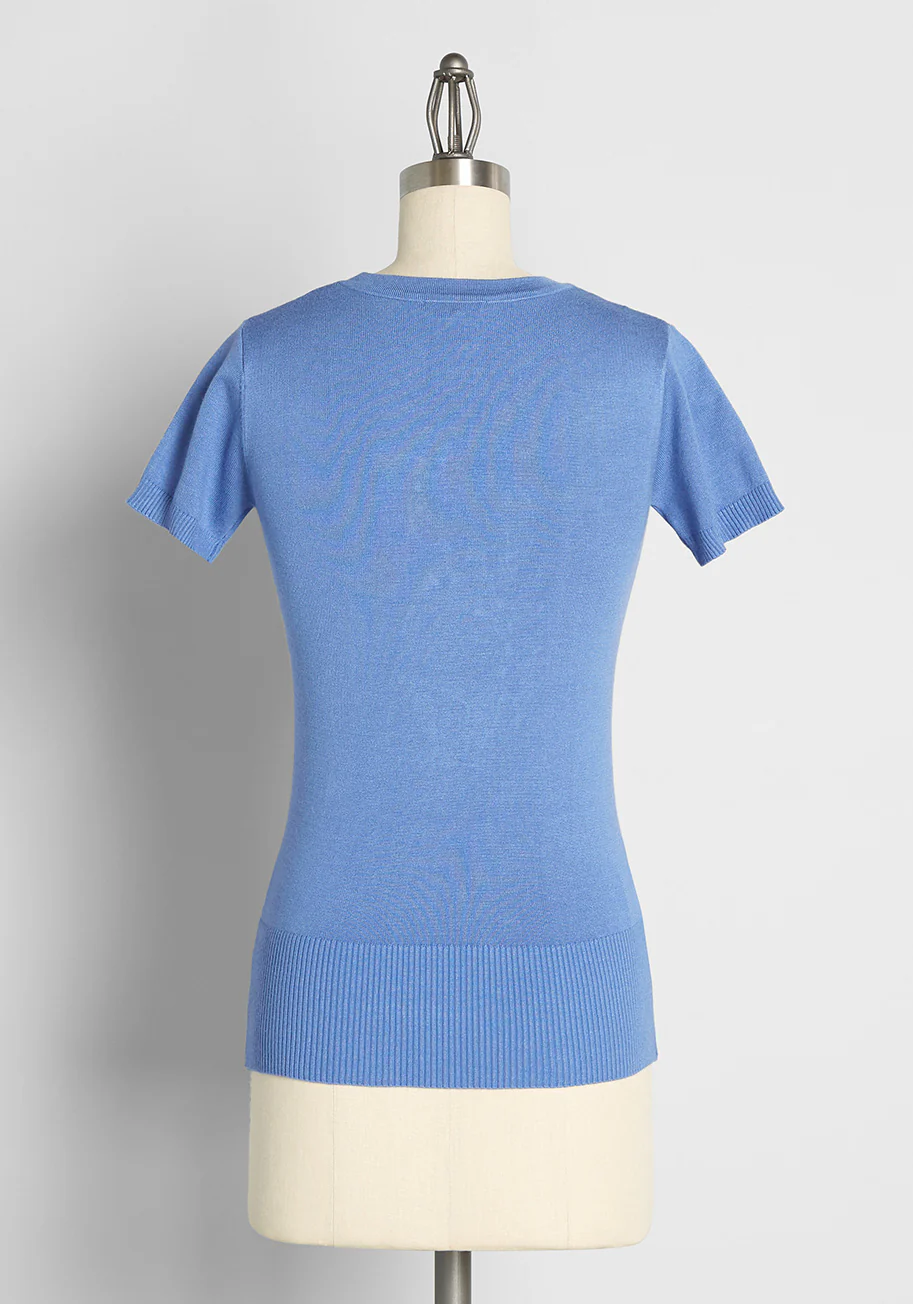 Dachshund Through the Glow Embroidered Knit Top - Olabens