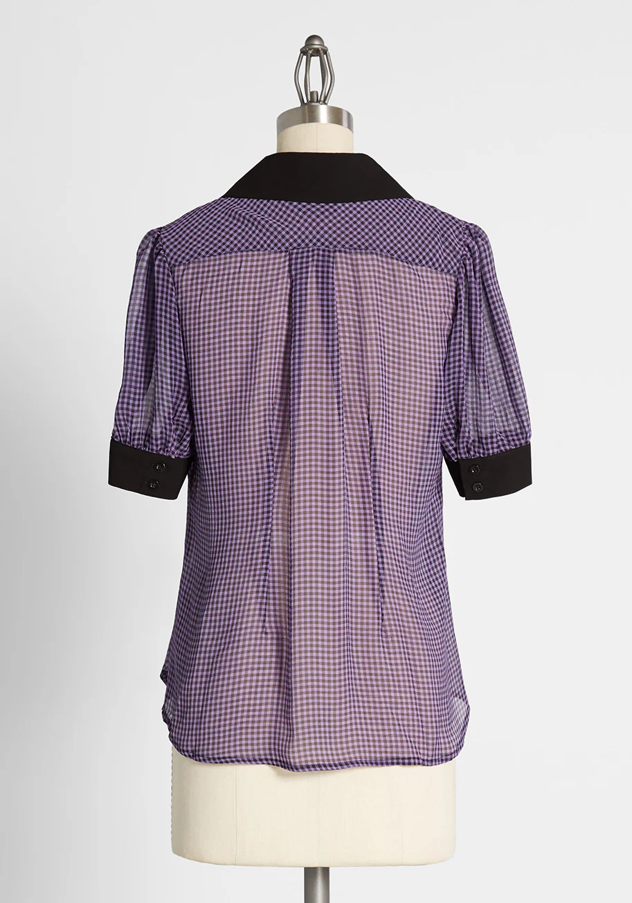 Setting Goals in Gingham Blouse - Olabens