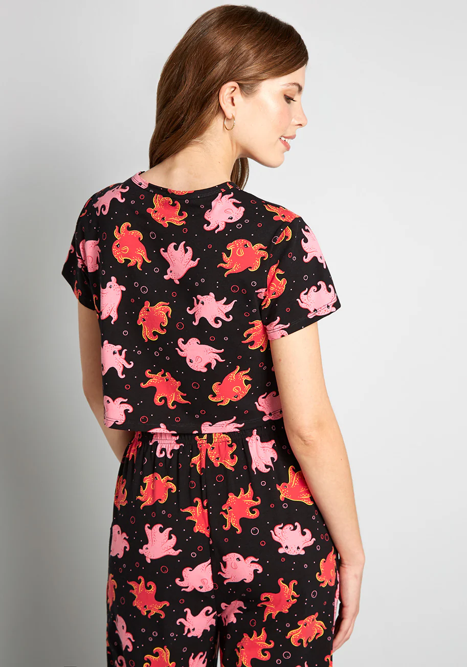 Lovable Baby Octopus Crop Tee - Olabens