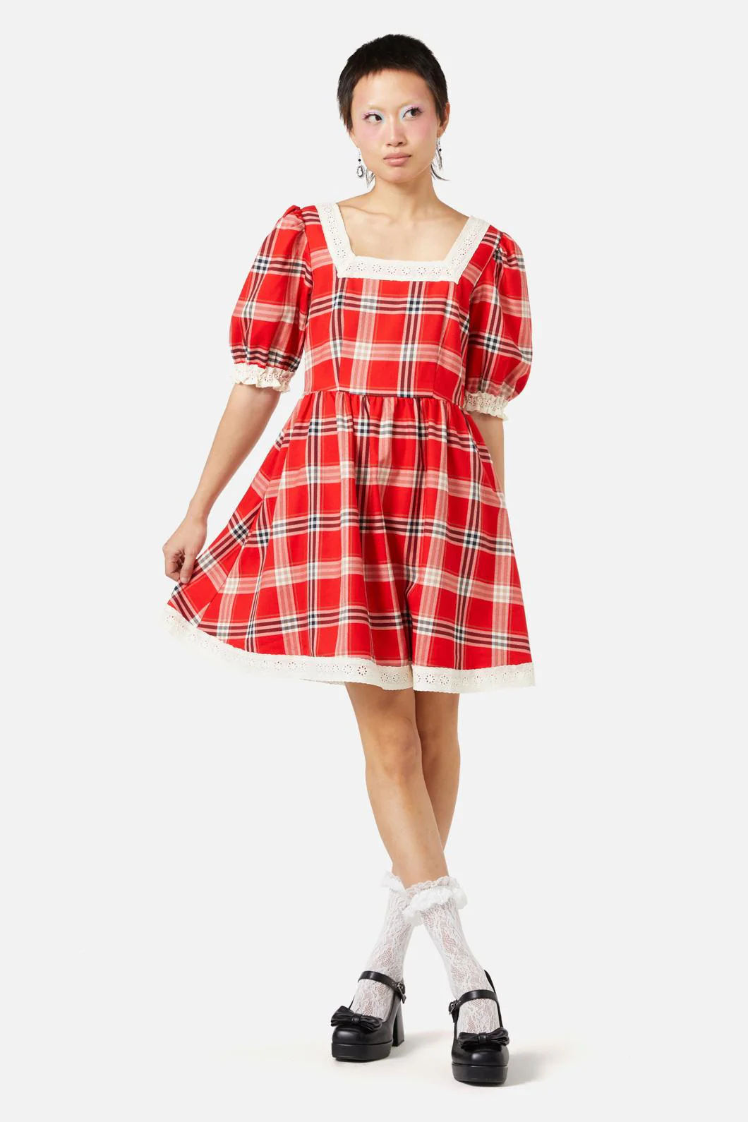 Queen Of Cats Tartan Dress - Olabens