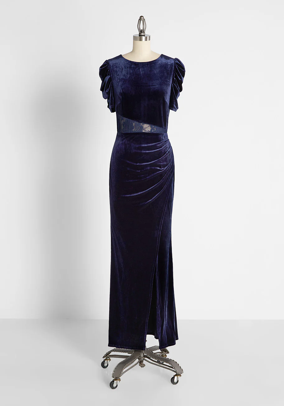 Dauntless and Daring Velvet Maxi Dress - Olabens