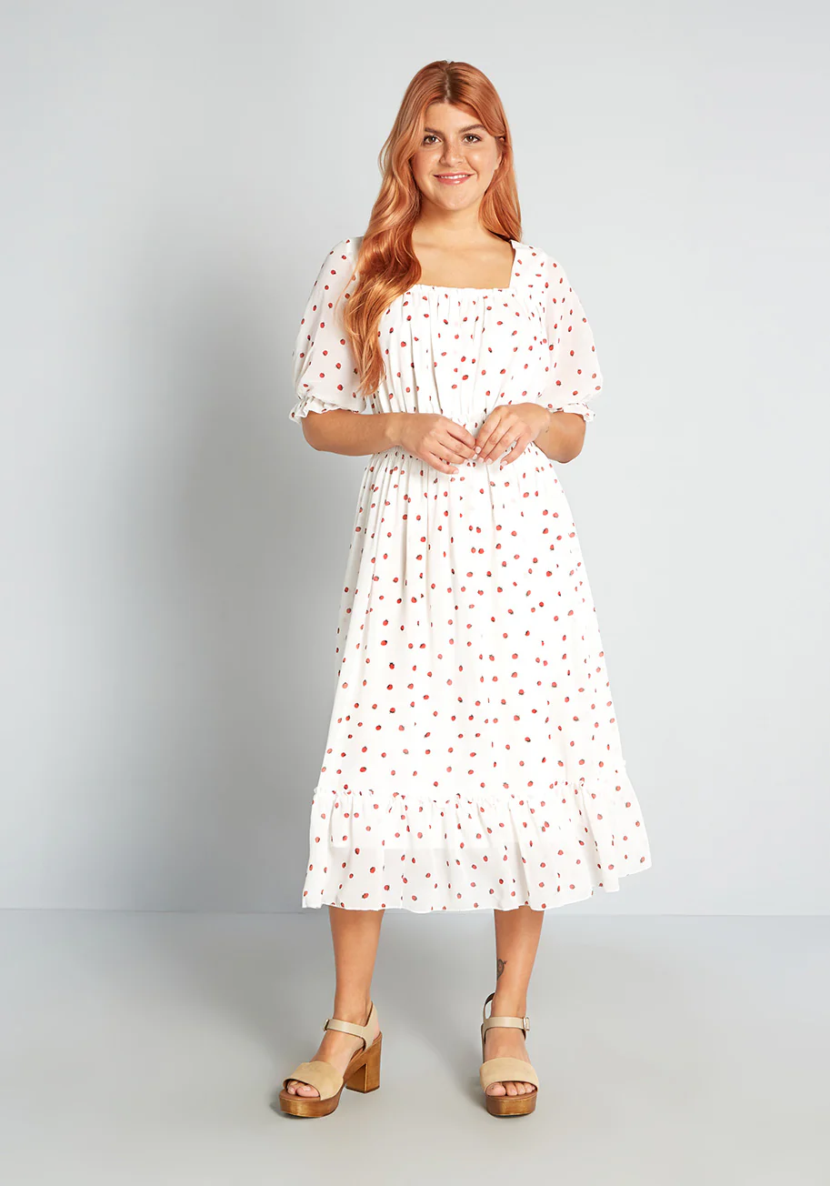 Sweet Days on Strawberry Hill Midi Dress - Olabens