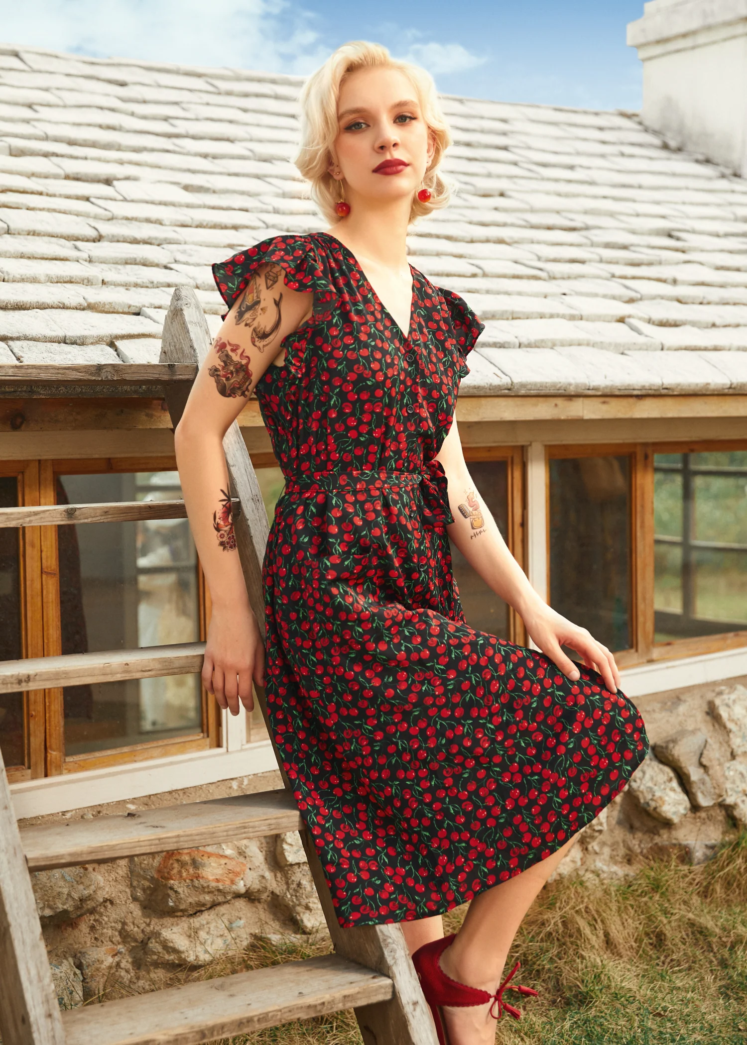Cherry Picked Perfection Dress - Olabens