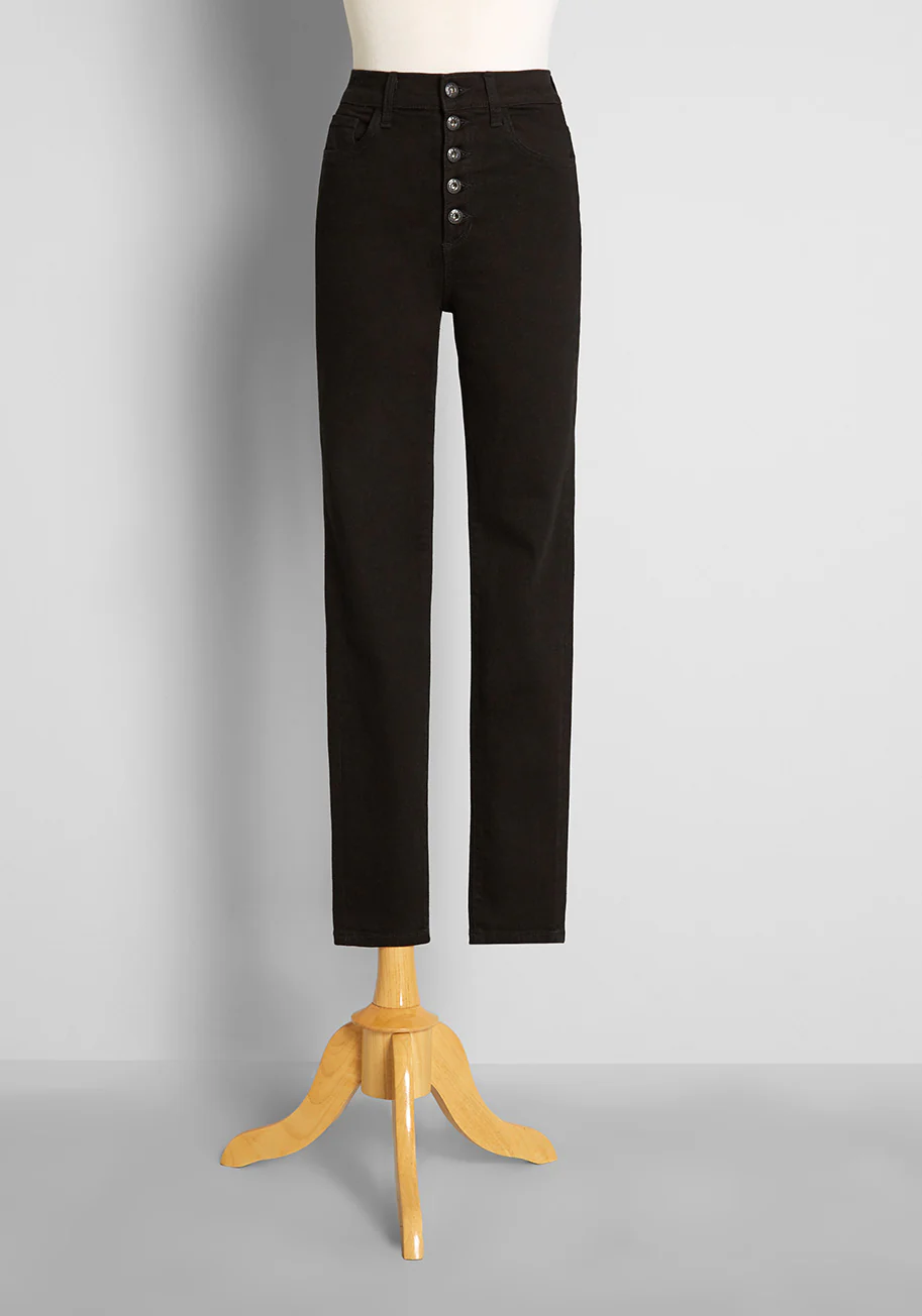 Most Important Function Button-Fly Skinny Jeans - Olabens