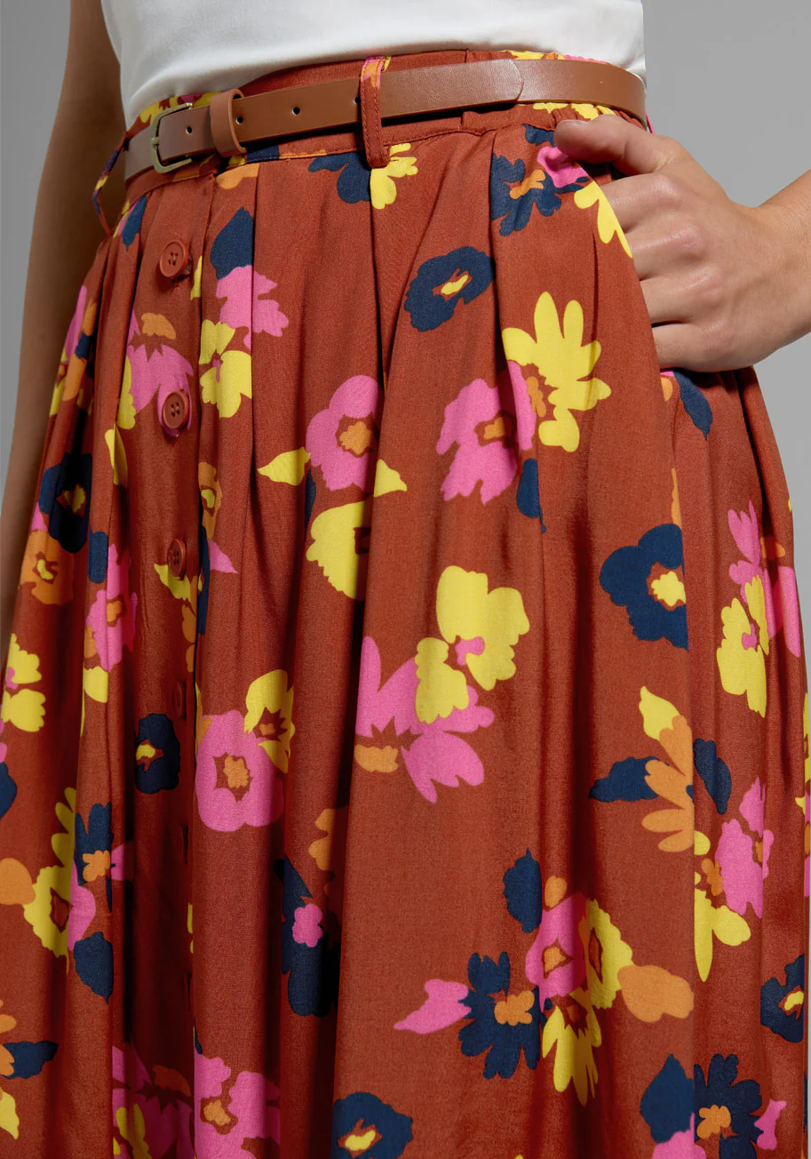 As I Float By Midi Skirt - Olabens