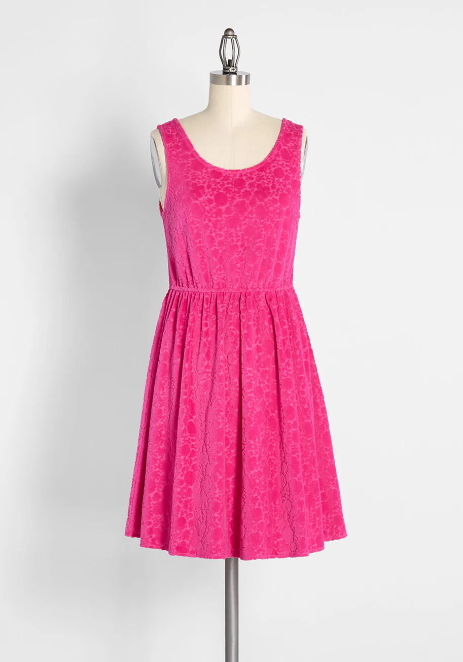 Optimistic Effect Velour Sleeveless Dress Sweet Berry - Olabens