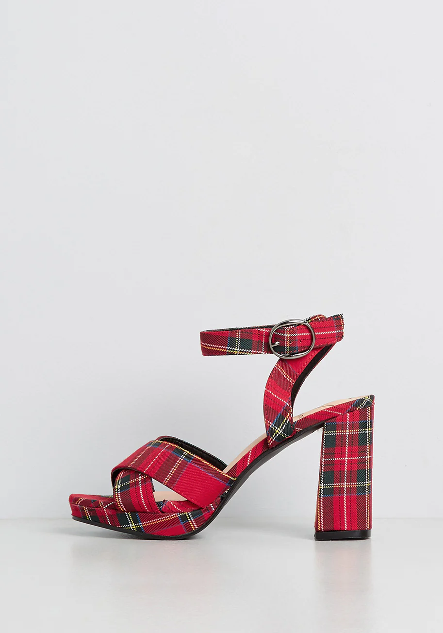 Stomping Plaid Platform Heel - Olabens