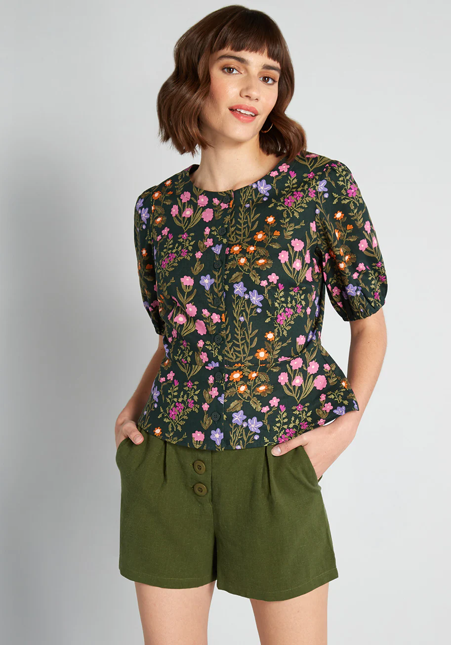 Spring Is Here Floral Peplum Blouse - Olabens