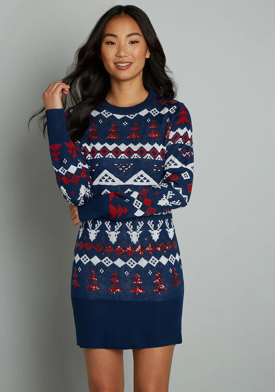 Decked Out and Darling Sweater Dress - Olabens