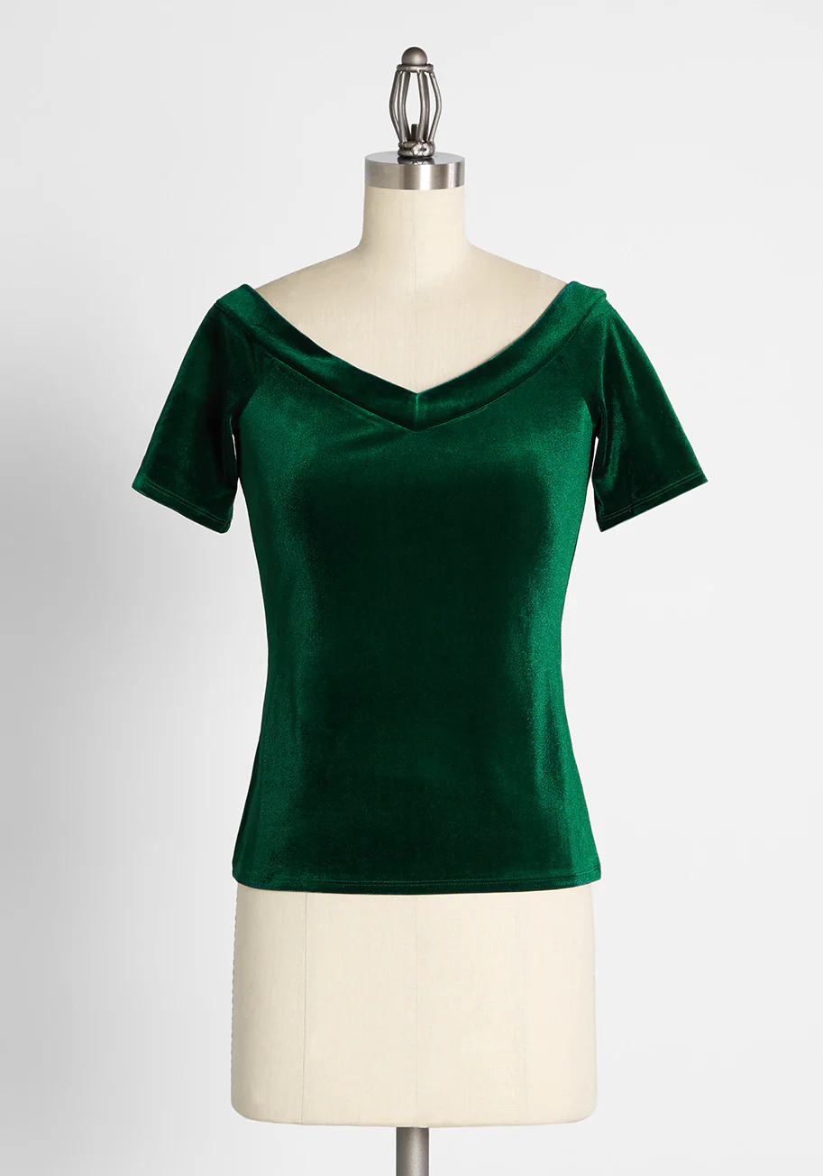 Evergreen Enticement Off-Shoulder Top - Olabens